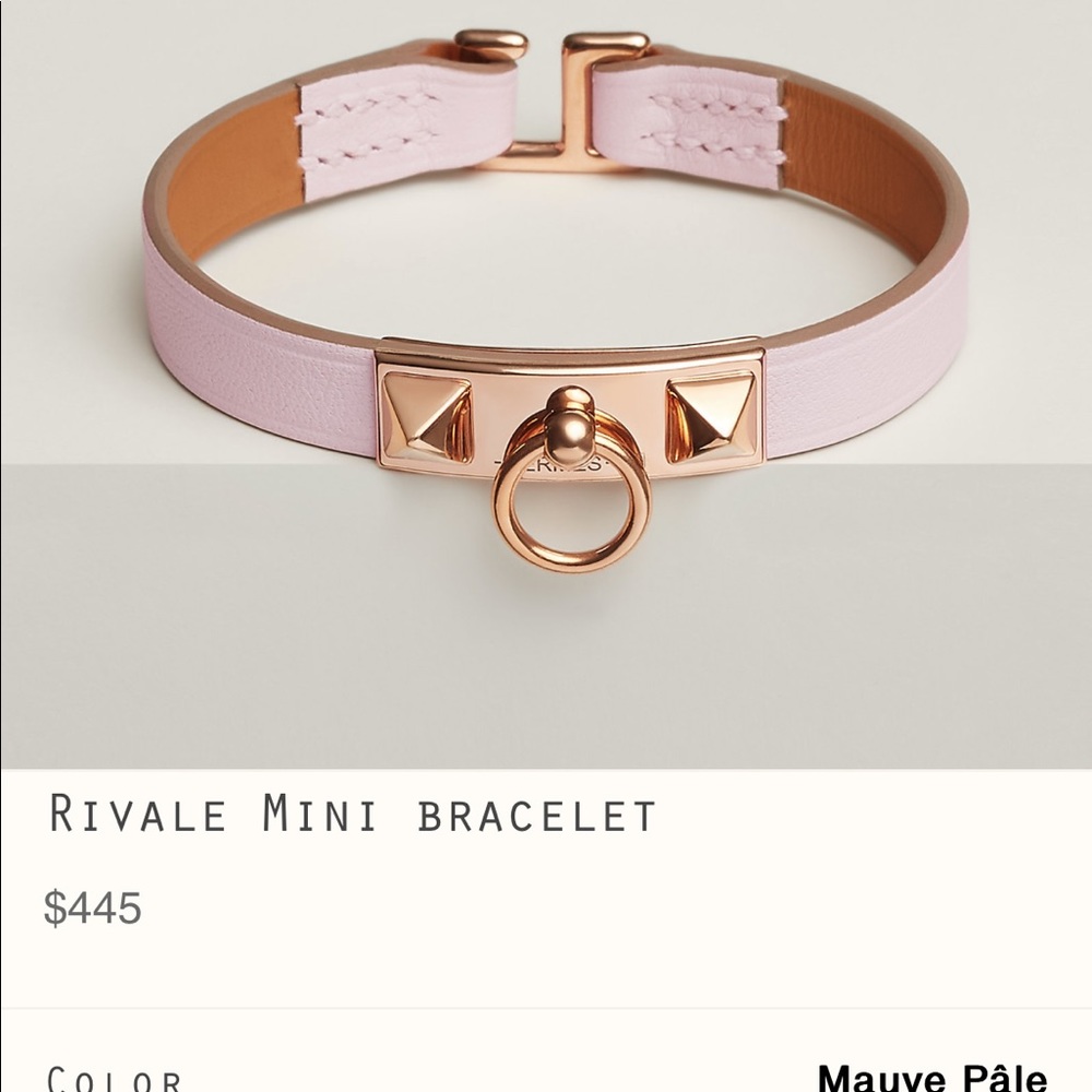 Hermes Mini Rivale leather bracelet